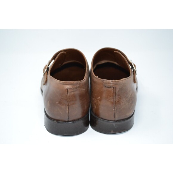 Massimo Matteo 7921 Cuoio Brown Single Monk Dress Shoes Mens 10.5 M Oxford ITALY main image 6